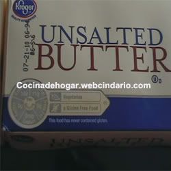 mantequilla sin sal-unsalted butter