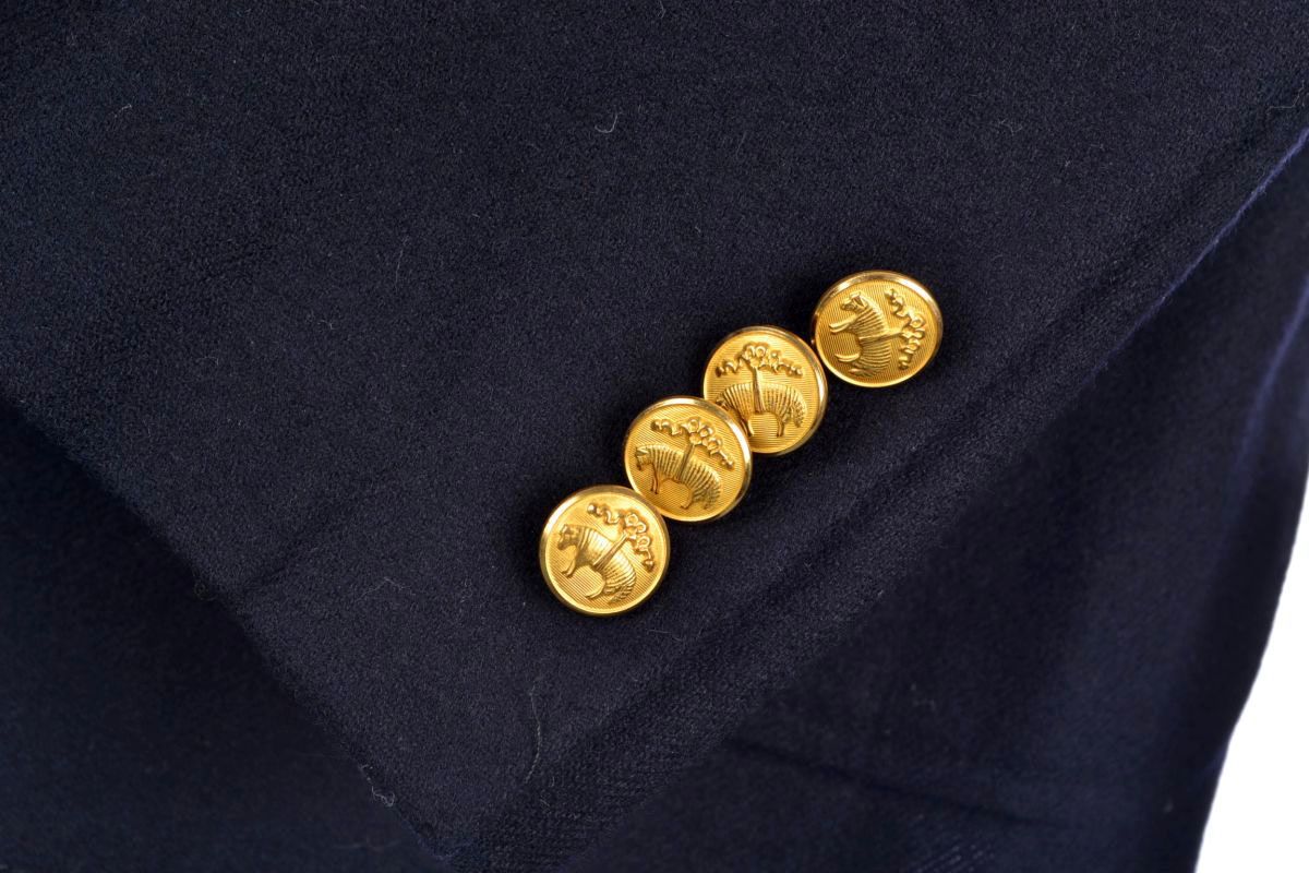 BROOKS BROTHERS BLACK FLEECE Blue Blazer Gold Buttons Sport Coat Mens