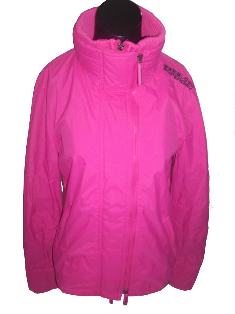 pink superdry coat