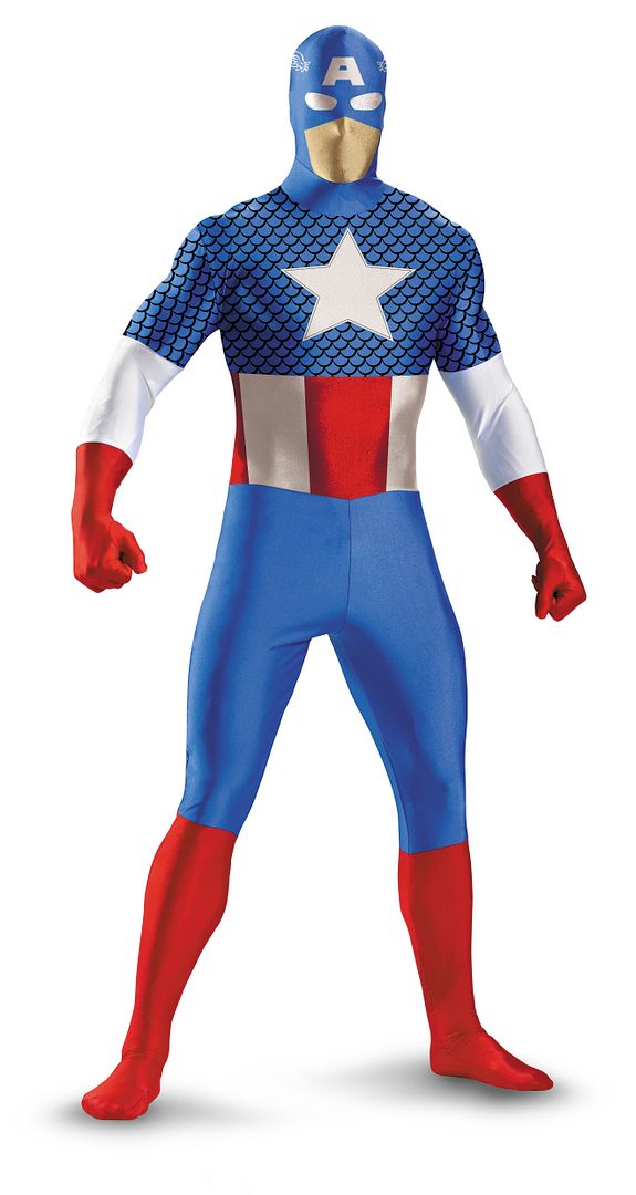 Mens Adult Marvel Skinovations Captain America Zentai Bodysuit Spandex