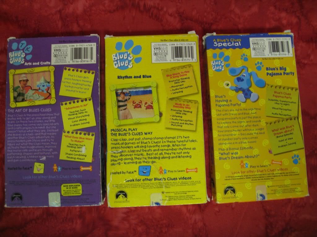 Lot 13 Blue's Clues VHS 3 books Birthday Time Crafts Boogie ABC's Joe ...