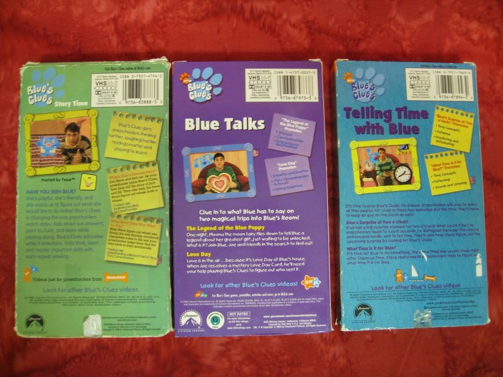 Lot 13 Blue's Clues VHS 3 books Birthday Time Crafts Boogie ABC's Joe ...