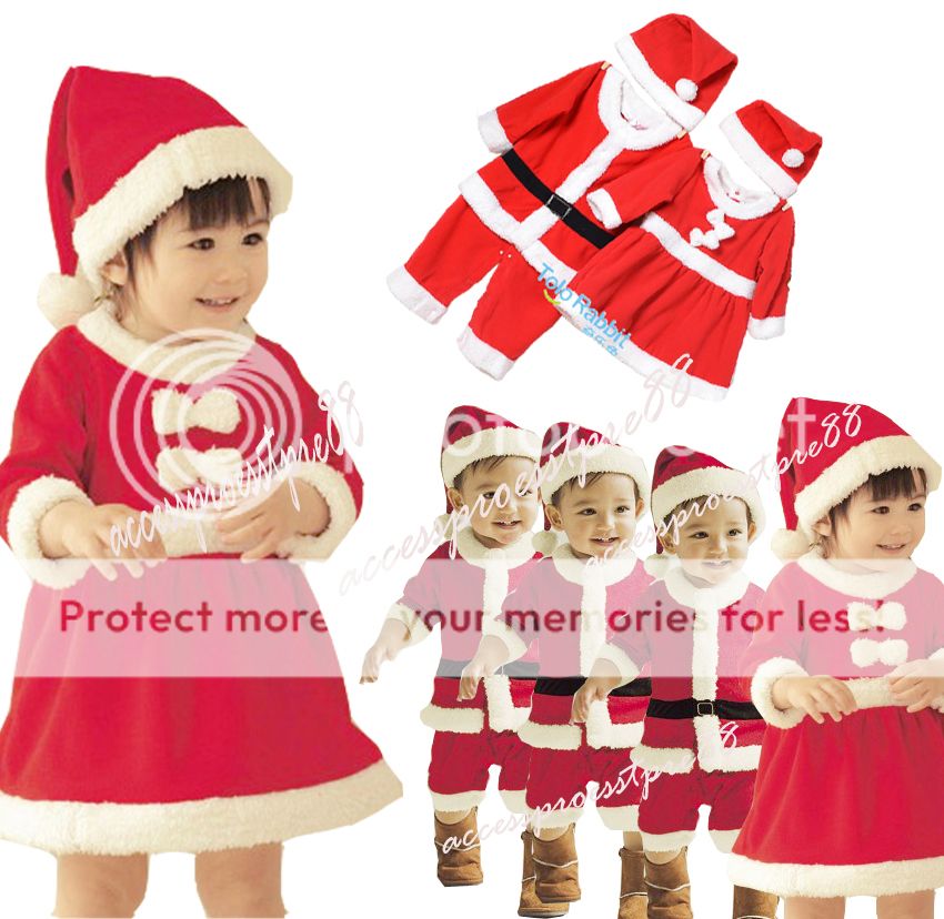 Girls Boys Kids Baby Toddler Xmas Christmas Suits Santa Jumpsuits Cosplay