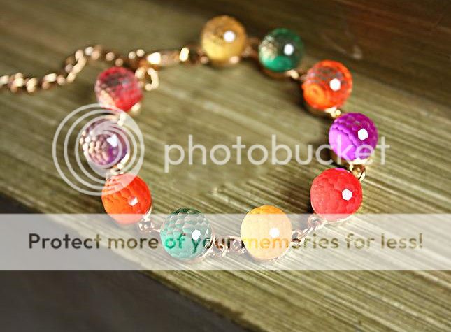 1pc Korean Girls Vintage Retro Colorful Cystal Beads Cute Bracelets