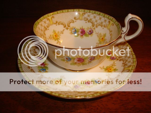Royal Standard Antoinette Tea Cup Saucer Set Floral Scrolls Swags 