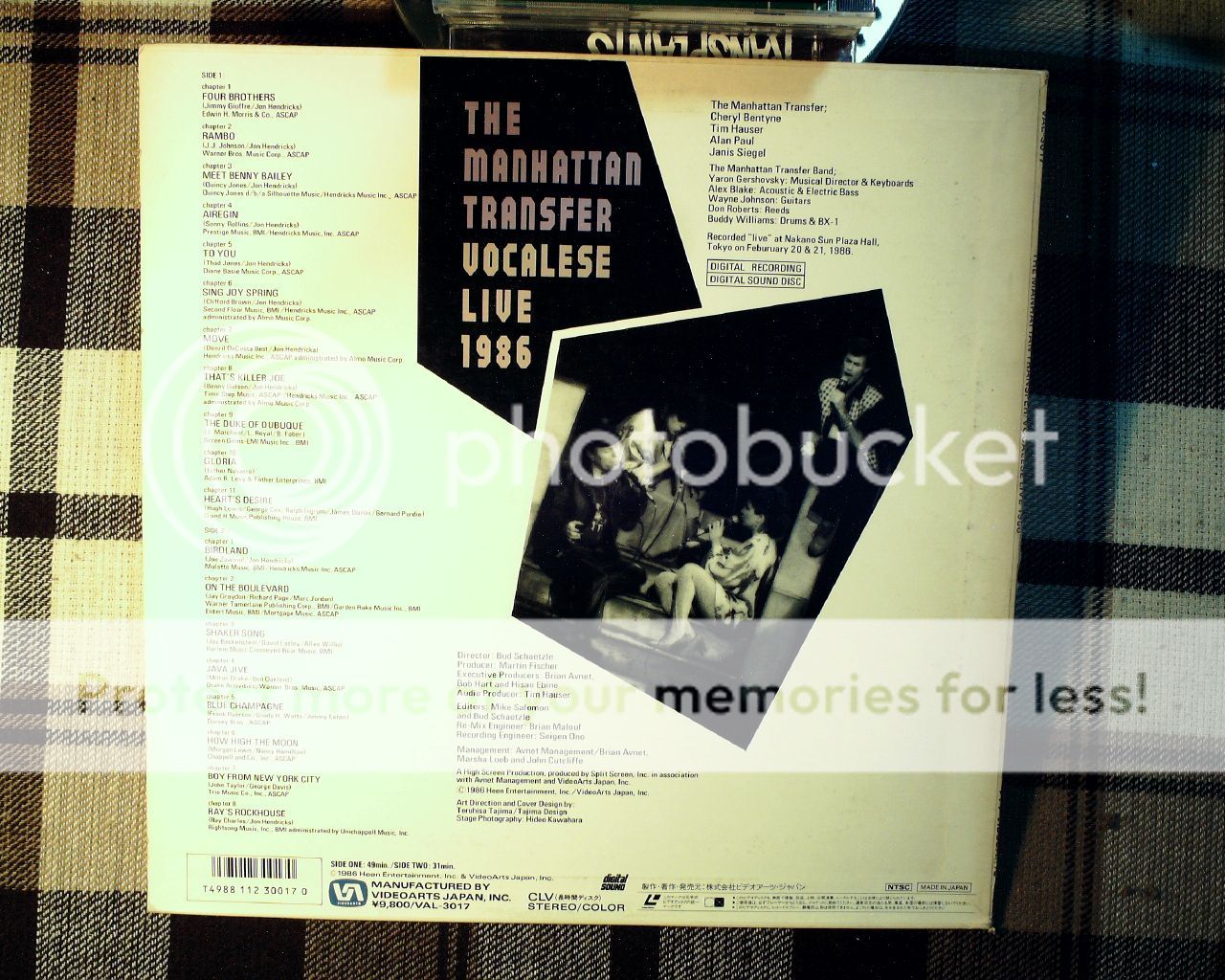 Manhattan Transfer Vocalese Live 1986 Laserdisc Japan LD Val 3017