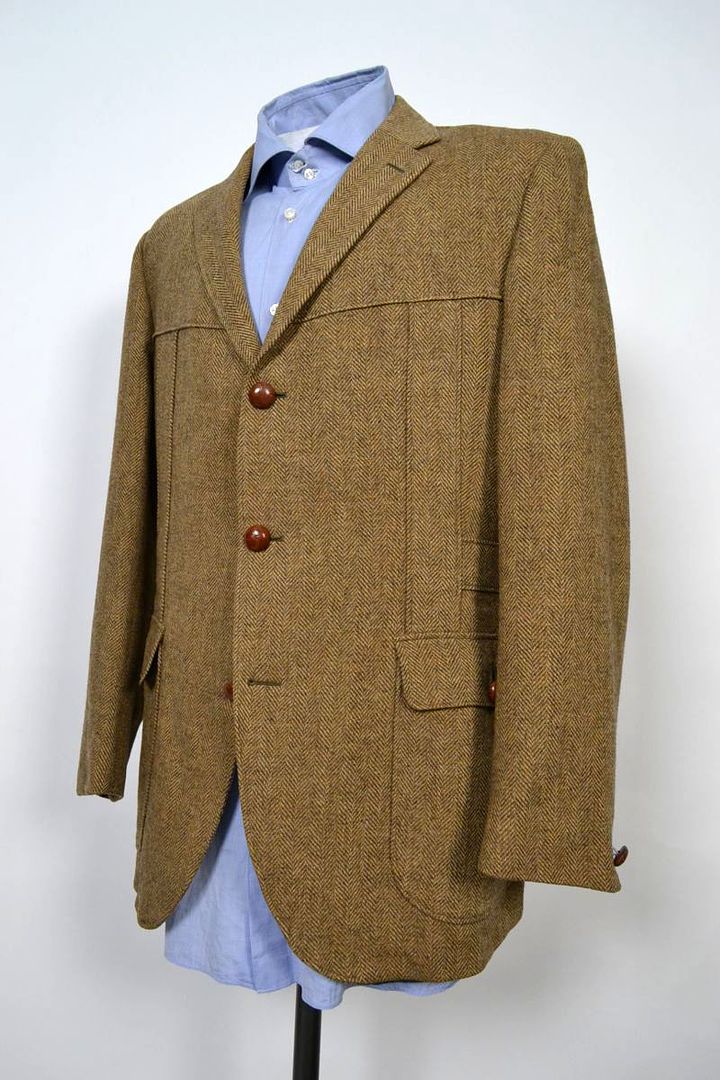 NORFOLK Graham TWEED Brown Center Vent Sport Coat Jacket Coat Mens Size ...