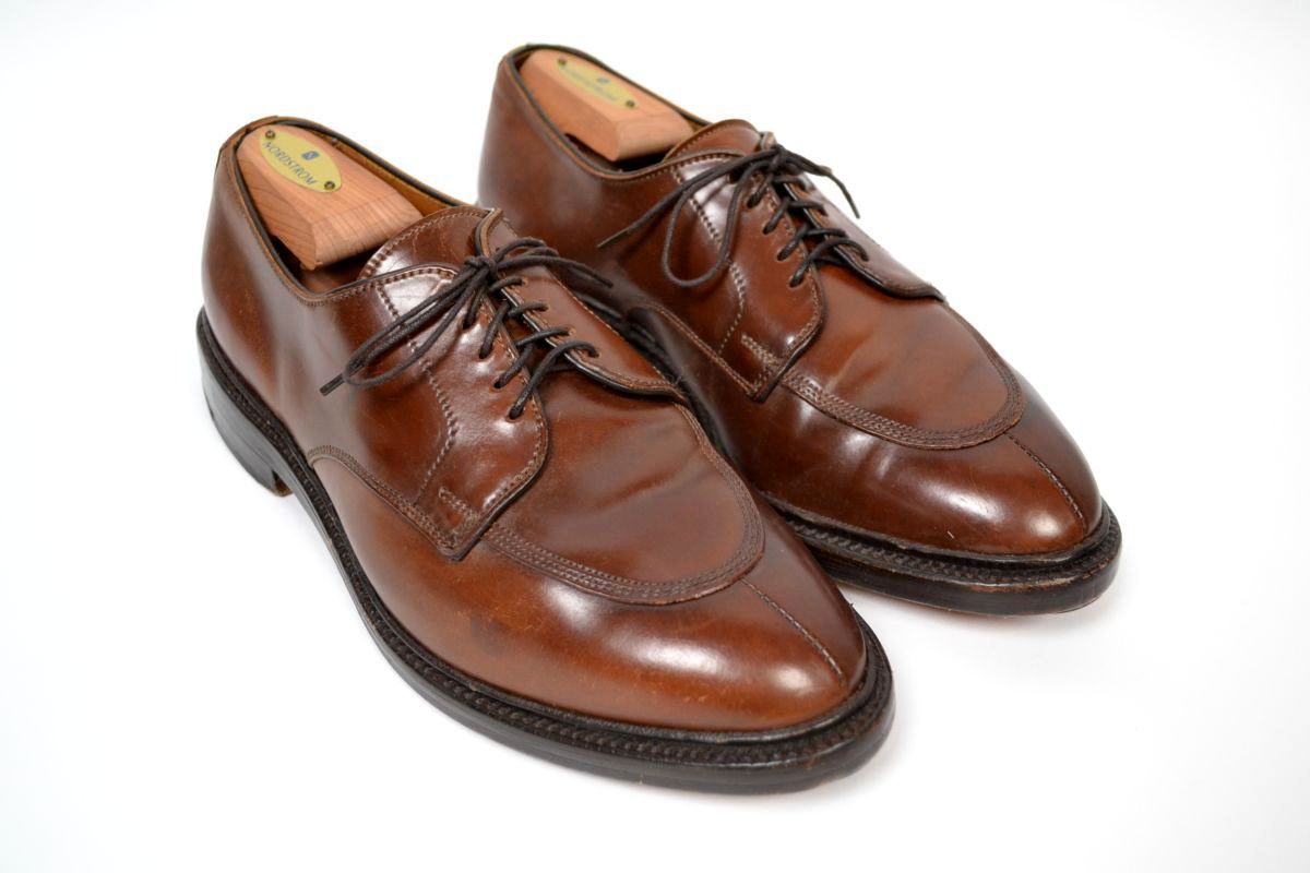 ALLEN EDMONDS Walton Brown Cognac Split Toe SHELL CORDOVAN Dress Shoes ...