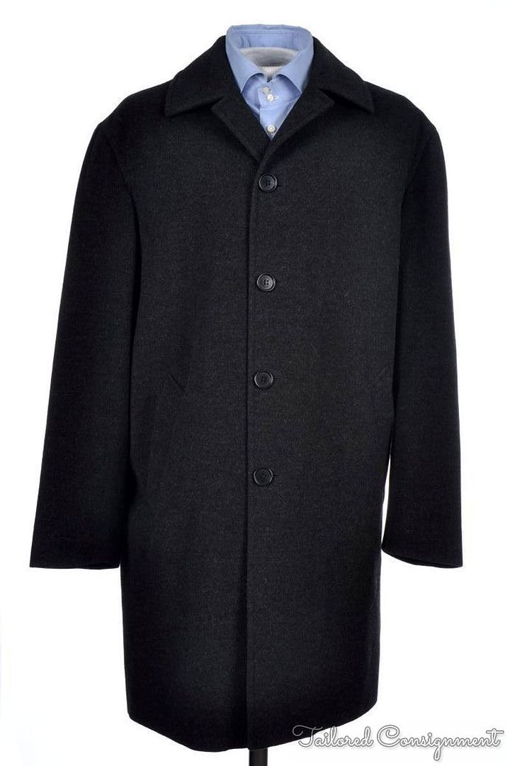 BROOKS BROTHERS Solid Gray LORO PIANA STORM SYSTEM Wool Coat Trench 40 ...