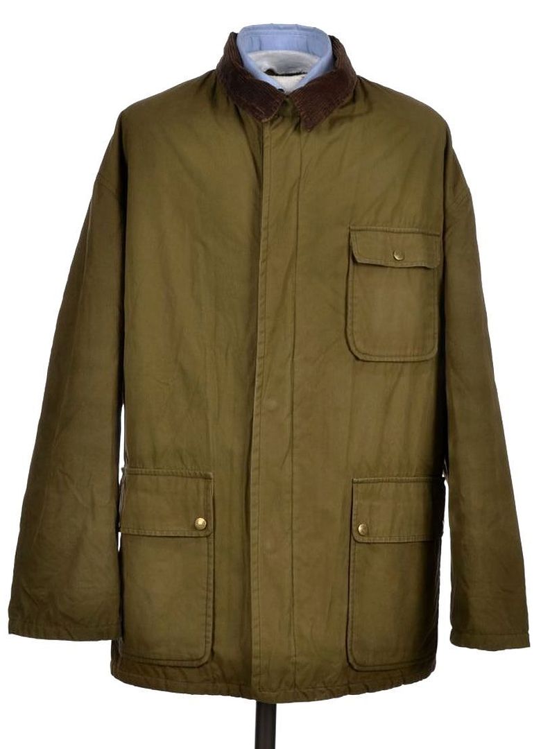 POLO RALPH LAUREN Olive Green OIL CLOTH Hunting Quilted Jacket Coat ...