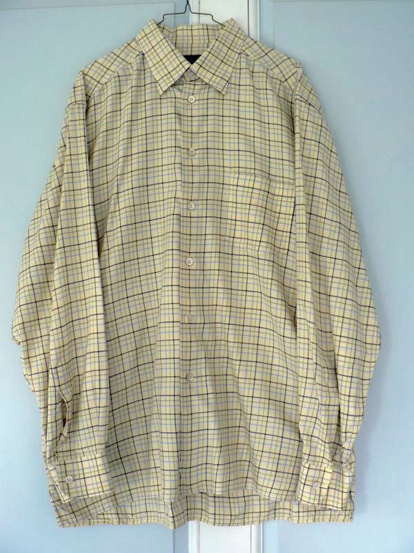 Ermenegildo Zegna Yellow Check Dress Shirt XL 17.5 36/37  