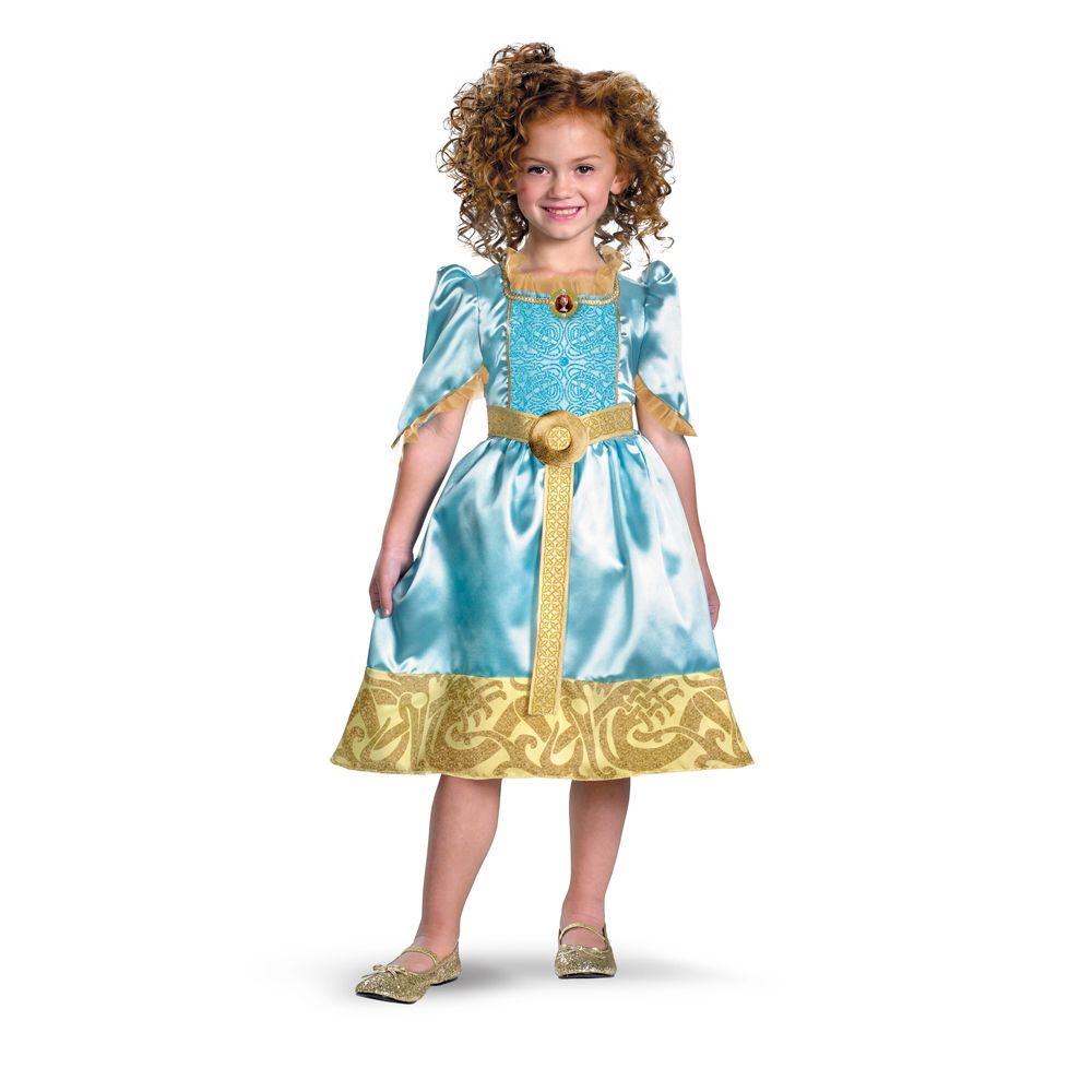 Girls Child Disney Pixar Brave Movie Merida Green Princess Dress Costume Outfit