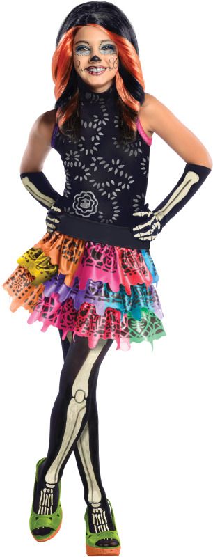 Girls Child Monster High Scaris City Frights Skelita Calaveras Skeleton Costume