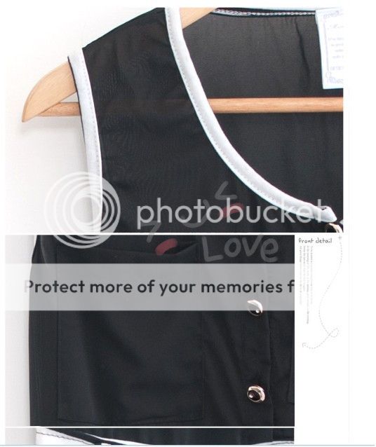 New Love Free S&H Black Cotton Womens Dress + Belt 6840  