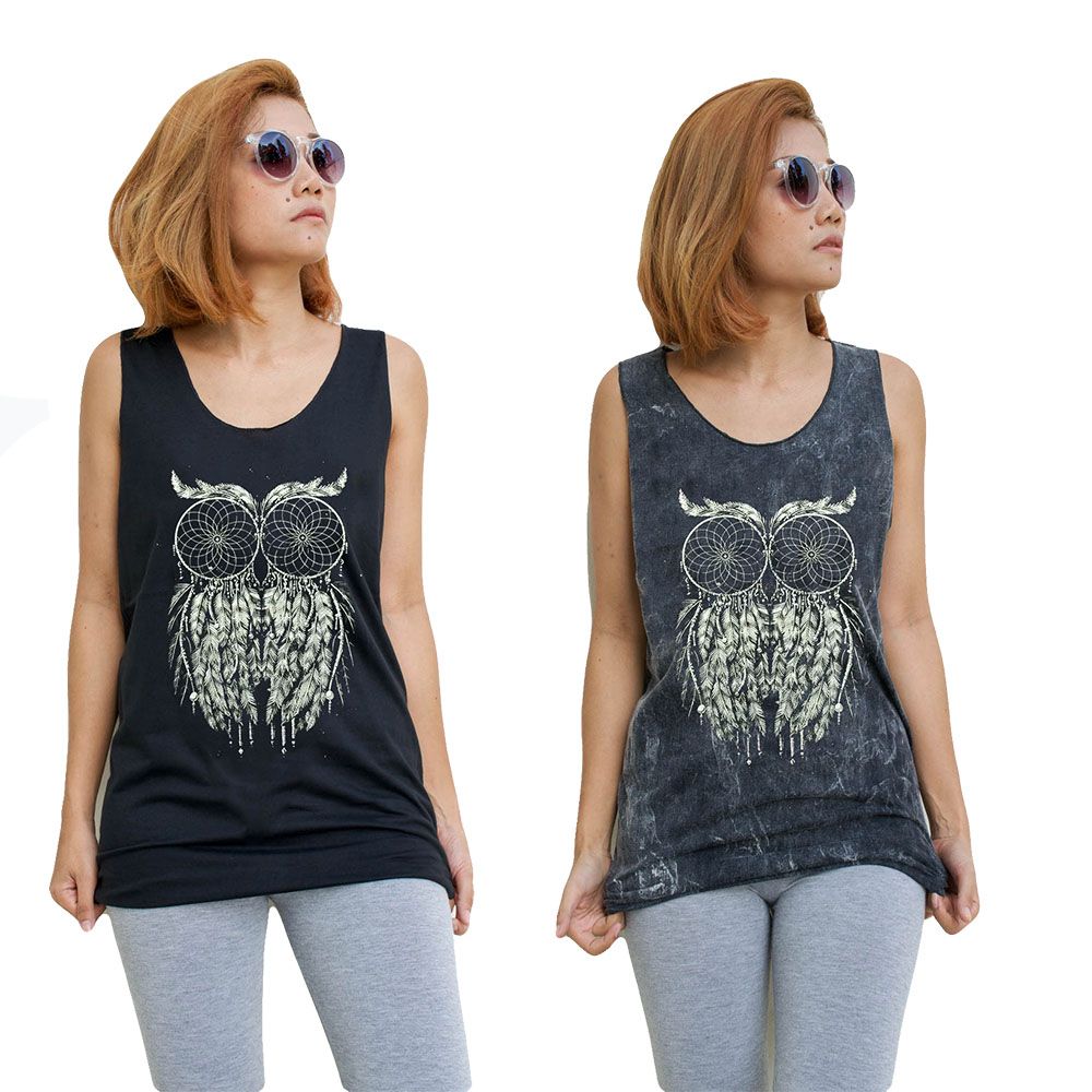 Dreamcatcher Owl Cool Fashion Urban T-shirt Vest Tank Top Men Women Unisex 2125