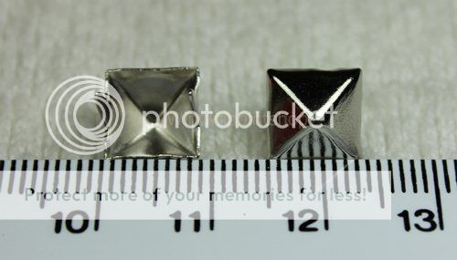   9mm (3/8) Silver Pyramid Studs Spots Punk Rock Biker Spikes WST 21